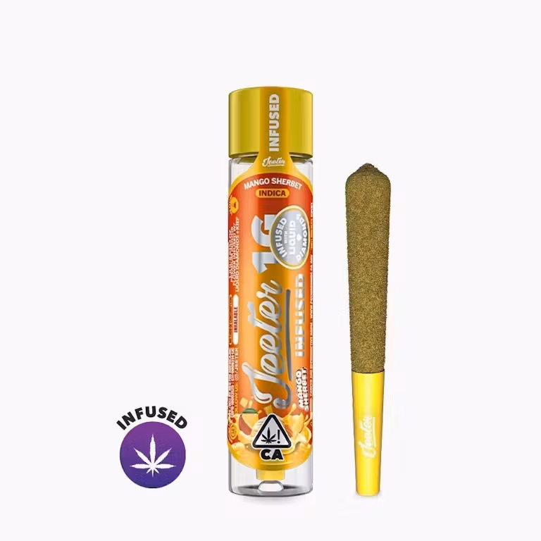 Mango Sherbet - 1G PREROLL SINGLE - INFUSED AND KIEF COATED - Jeeter