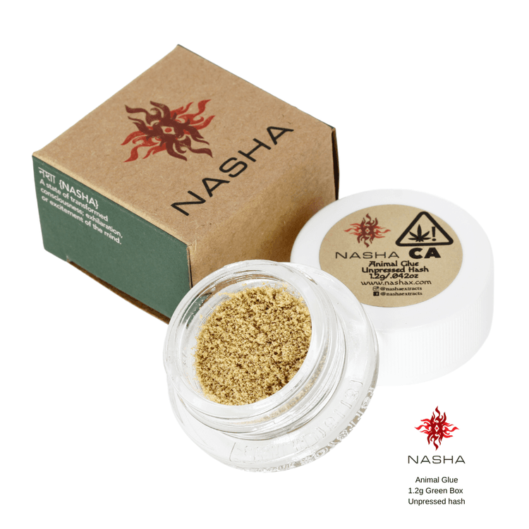 Animal Glue - 1.2g GREEN Label Unpressed Hash - Nasha