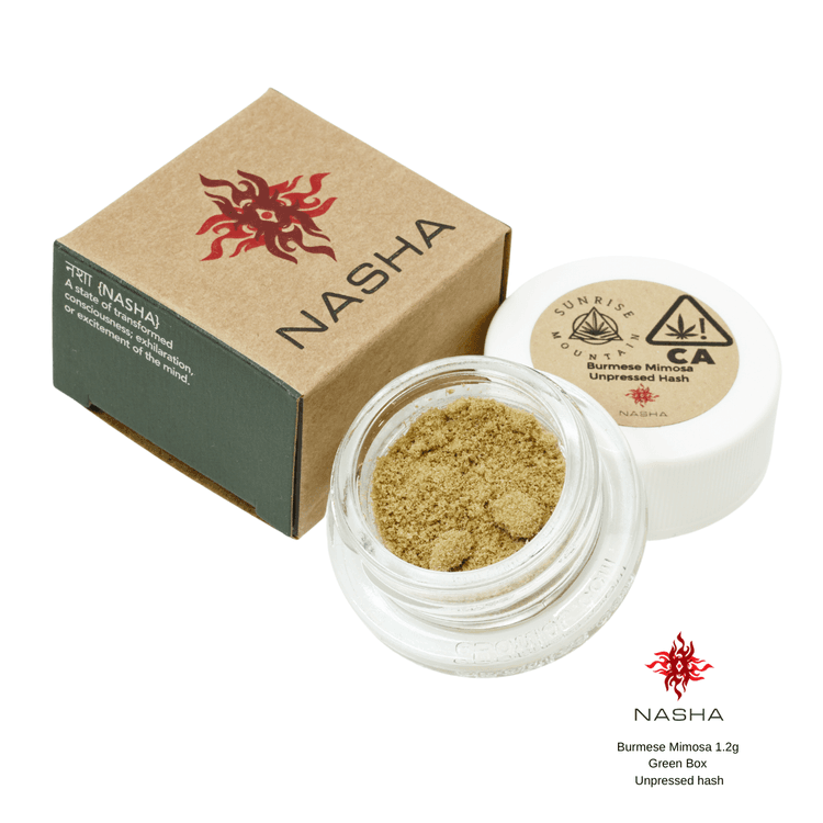 Burmese Mimosa - 1.2g GREEN Label Unpressed Hash - Nasha