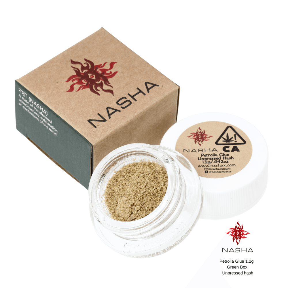 Petrolia Glue - 1.2g GREEN Label Unpressed Hash - Nasha