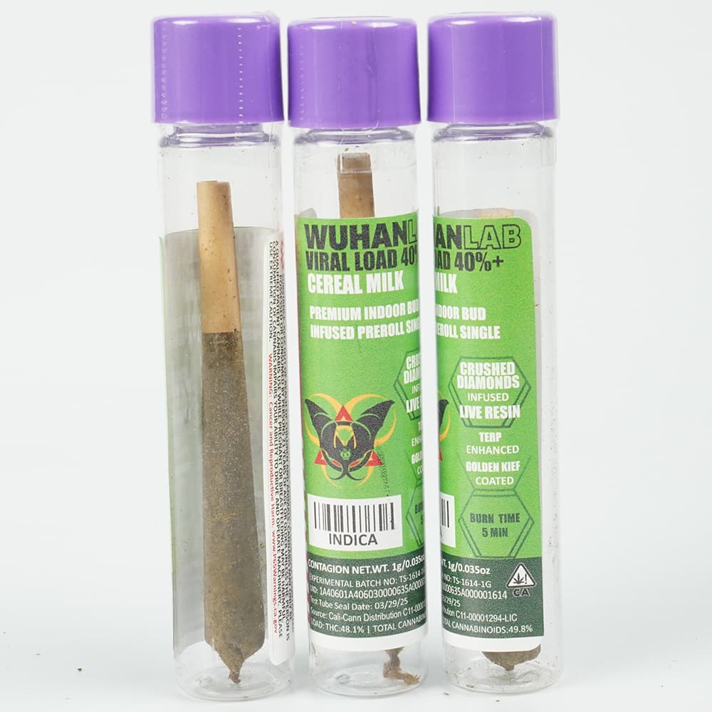 CEREAL MILK - 1g Viral Load 40 - PREMIUM INDOOR BUD DIAMOND INFUSED KIEF COATED - Wuhan Lab
