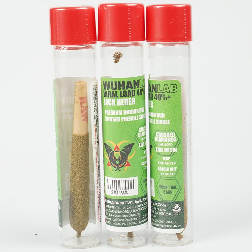 JACK HERER - 1g Viral Load 40 - PREMIUM INDOOR BUD DIAMOND INFUSED KIEF COATED - Wuhan Lab