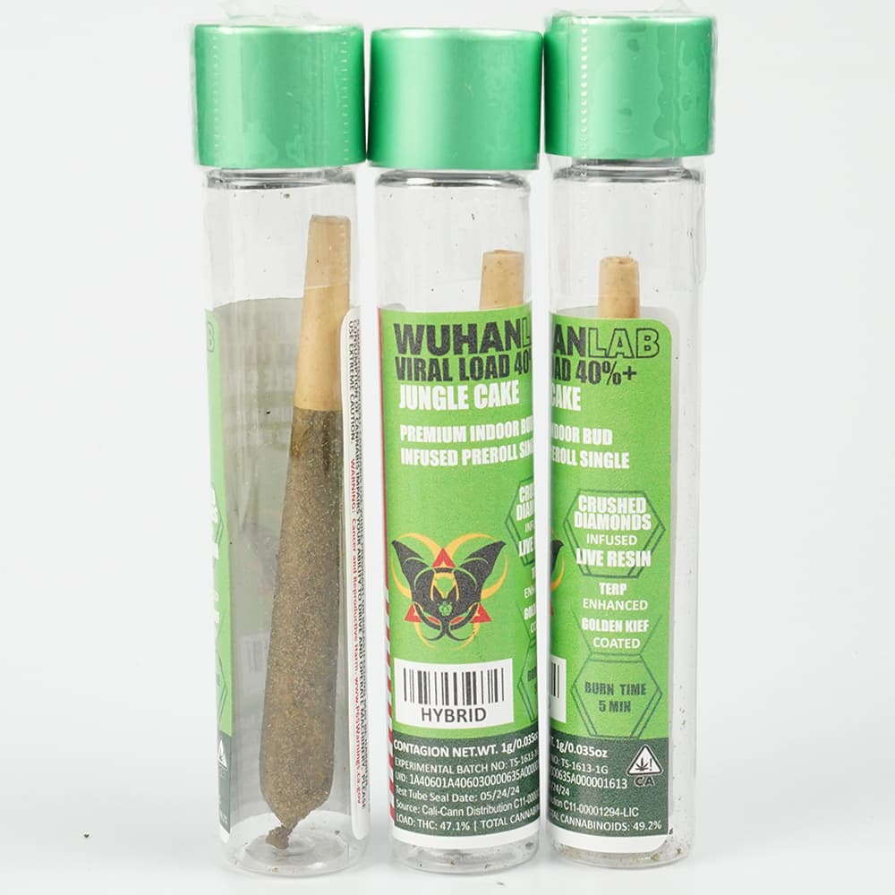 JUNGLE CAKE - 1g Viral Load 40 - PREMIUM INDOOR BUD DIAMOND INFUSED KIEF COATED - Wuhan Lab