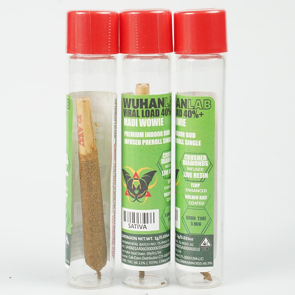 MAUI WOWIE - 1g Viral Load 40 - PREMIUM INDOOR BUD DIAMOND INFUSED KIEF COATED - Wuhan Lab