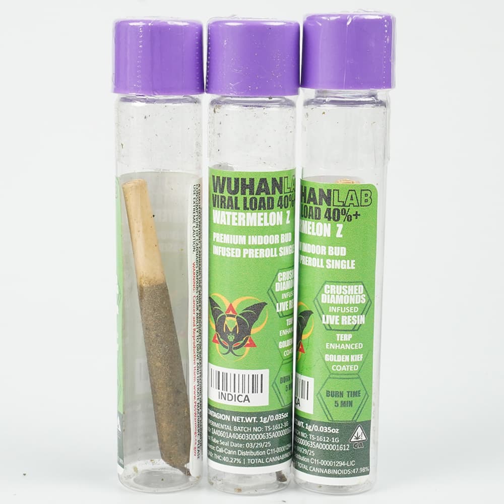 WATERMELON Z  - 1g Viral Load 40 - PREMIUM INDOOR BUD DIAMOND INFUSED KIEF COATED - Wuhan Lab