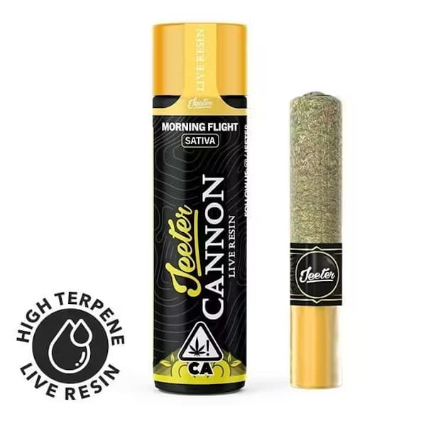 Morning Flight - 1.3g Live Resin Infused Cannon - Preroll Single Joint Blunt - Jeeter
