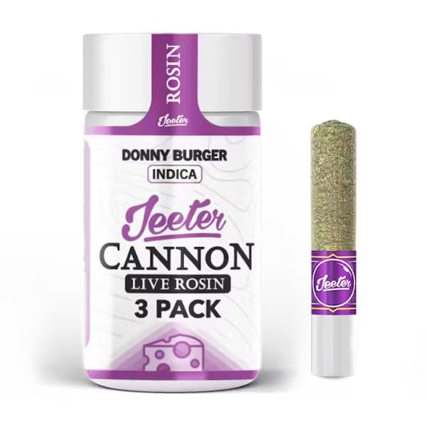 Donny Burger - 0.5g X 3 Pack Live ROSIN Infused Cannons - Preroll Joint - Jeeter
