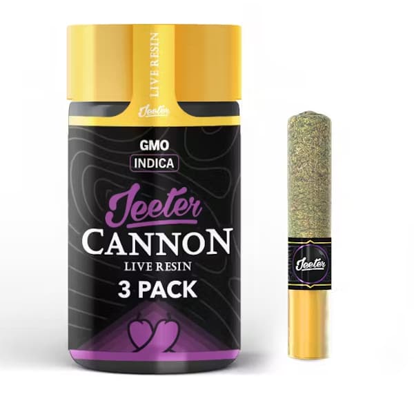 GMO - 0.5g X 3 Pack Live Resin Infused Cannons - Preroll Joint - Jeeter