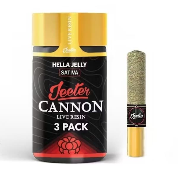 HELLA JELLY - 0.5g X 3 Pack Live Resin Infused Cannons - Preroll Joint - Jeeter