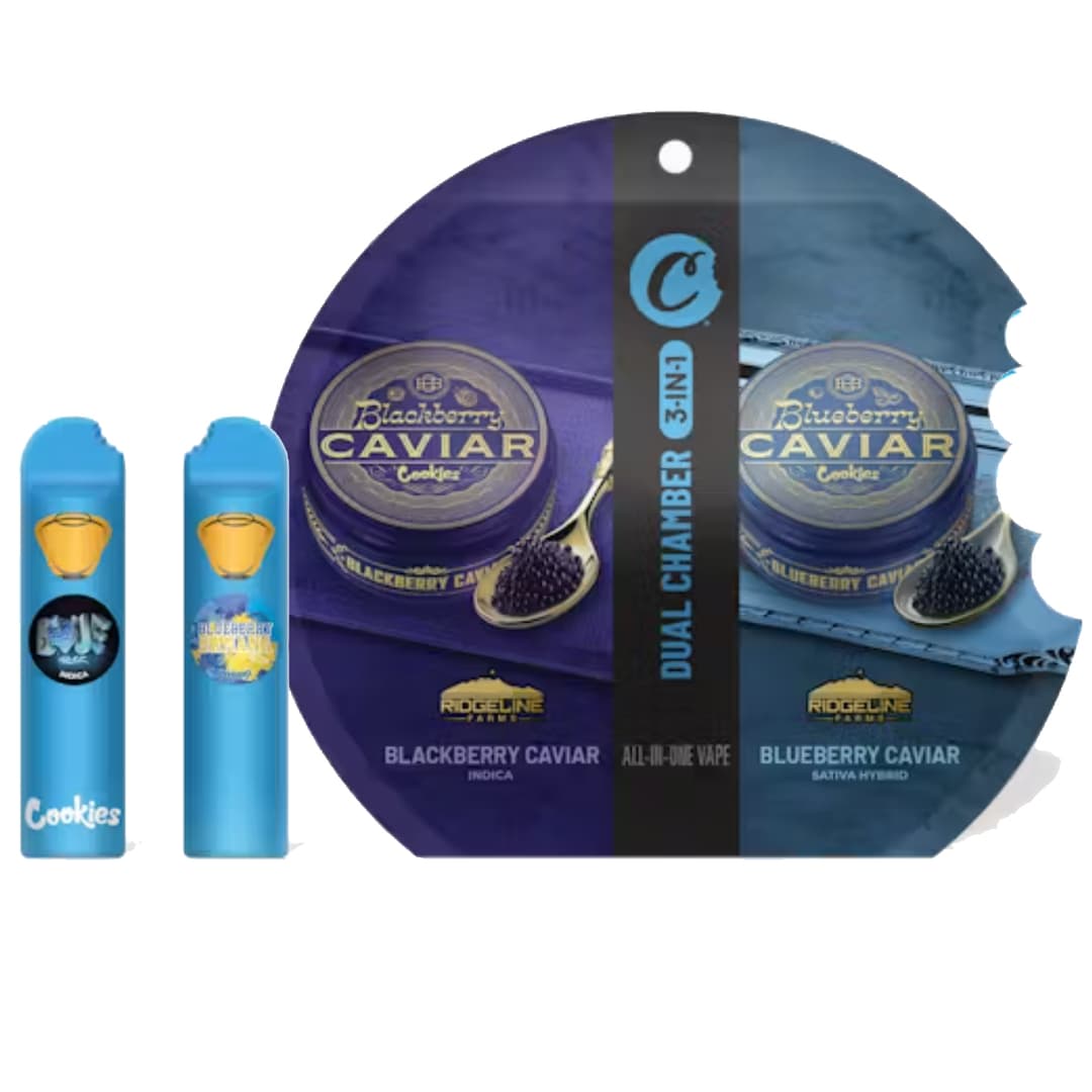 Blueberry Caviar/Blackberry Caviar - 2 x 0.5g All-in-One Dual Chamber Disposable Vape - Cookies