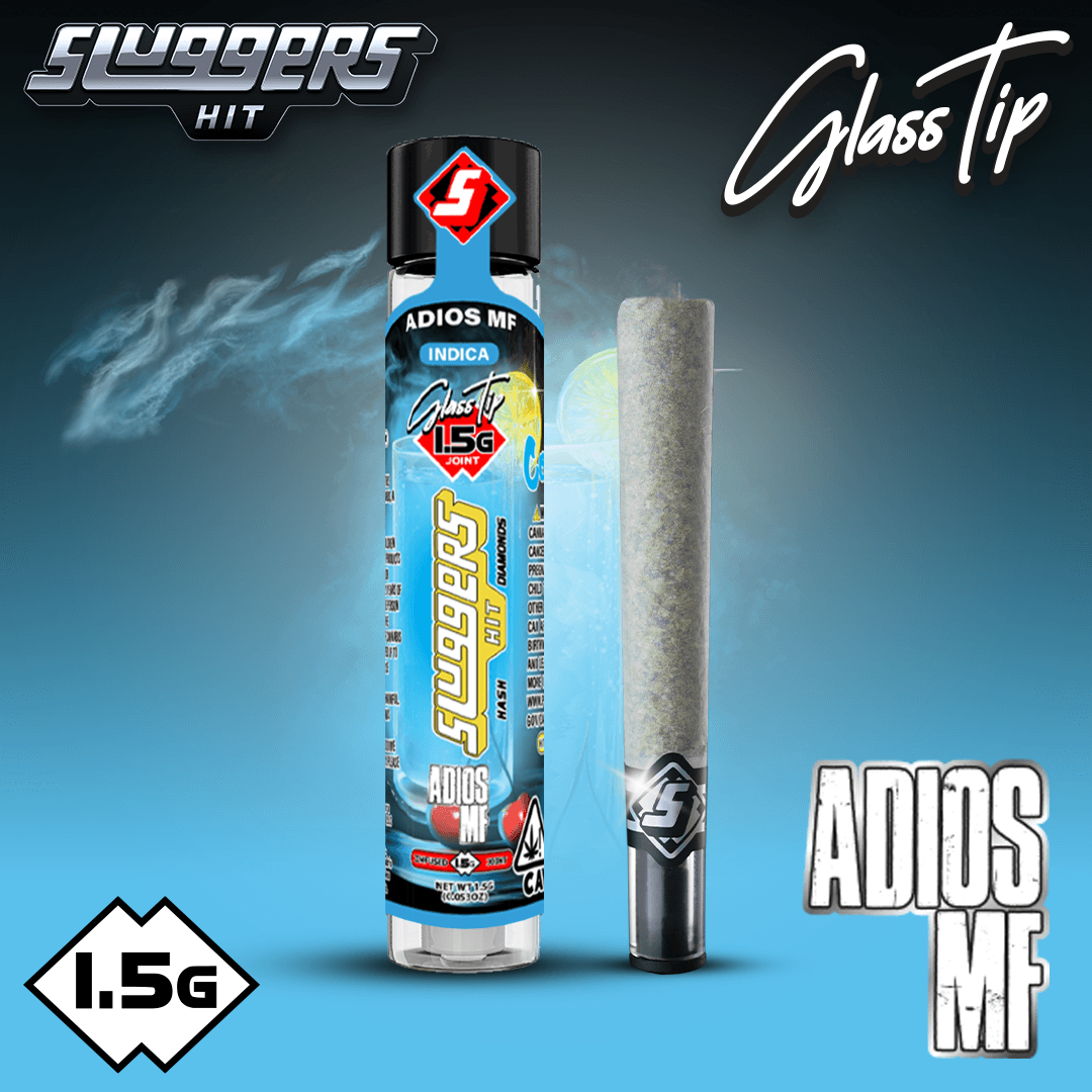 Adios MF - 1.5g Diamond and Hash Infused Glass Tip Joint Preroll Blunt - Sluggers