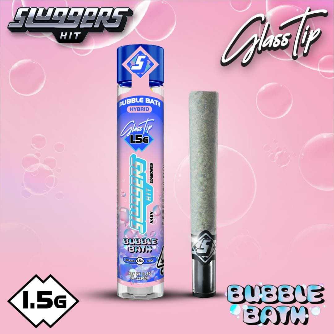 Bubble Bath - 1.5g Diamond and Hash Infused Glass Tip Joint Preroll Blunt - Sluggers