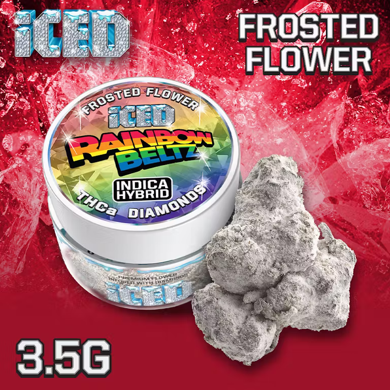 Rainbow Beltz - 3.5g Jarred Diamond Infused Frosted Flower - ICED