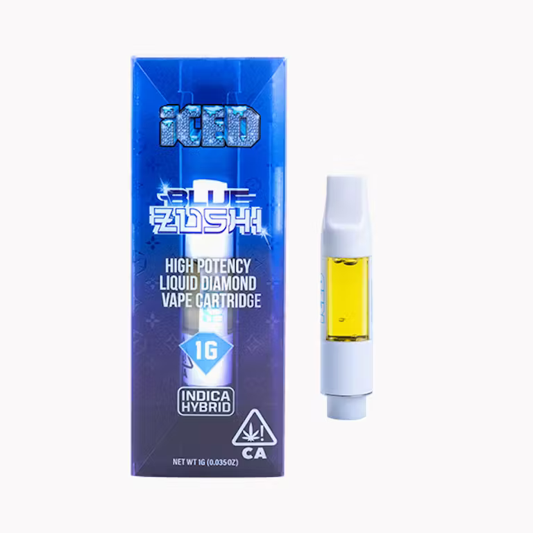 Blue Zushi - 1g Liquid Diamond High Potency 510 Vape Cartridge - ICED