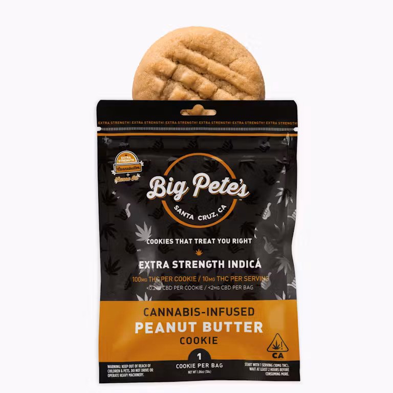 Peanut Butter Cookie Extra Strength Indica - 100mg THC x One Cookie Pack - Big Petes
