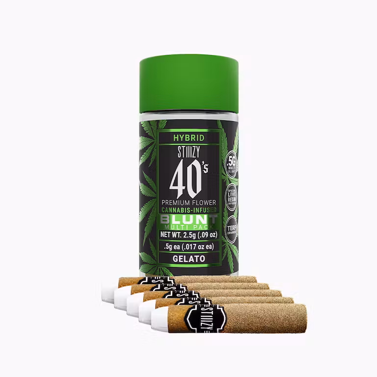 GELATO - 0.5G EACH x 5 PACK 40S MINI BLUNT - LIVE RESIN INFUSED KIEF COATED - STIIIZY