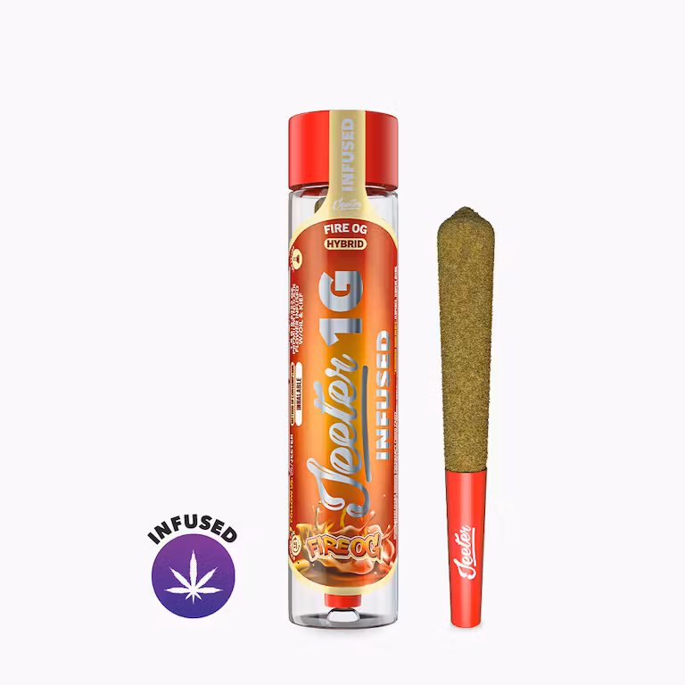 Fire OG - 1G PREROLL SINGLE - INFUSED AND KIEF COATED - Jeeter