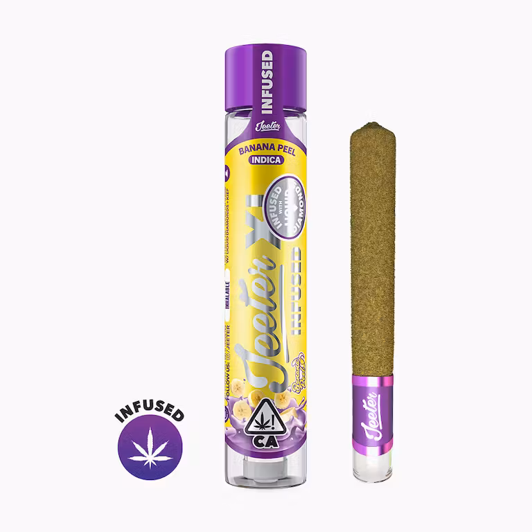 BANANA PEEL - 2G XL PREROLL W/ACRYLIC TIP - INFUSED AND KIEF COATED - Jeeter